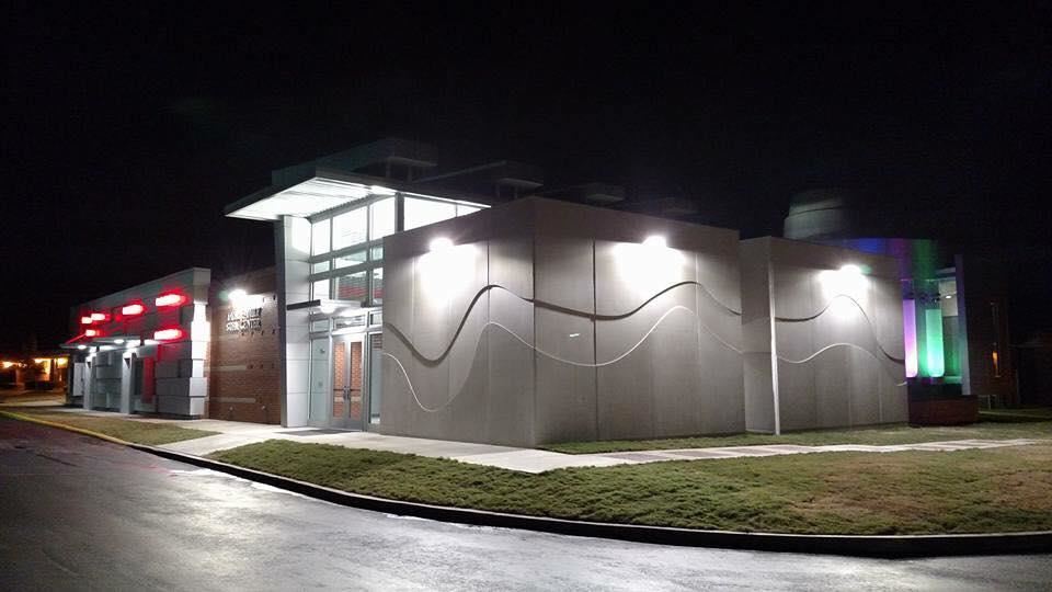 Dyer Family STEM Center at night